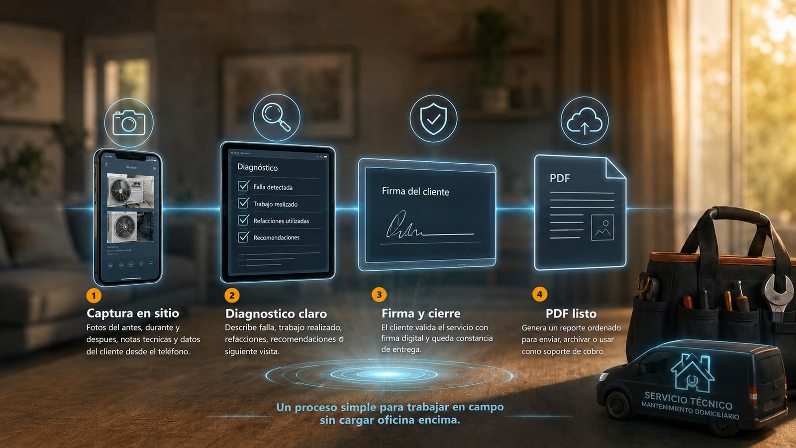 Diagrama de flujo operativo ServiceEvidence